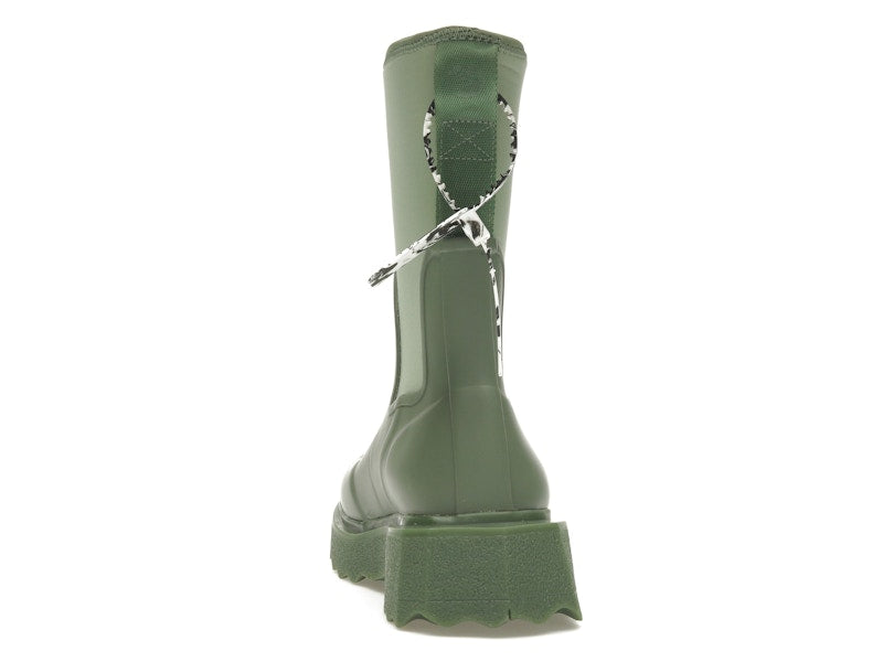 OFF-WHITE Zip-tie Rain Boots Green (Women's)