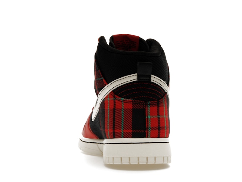 Nike Dunk High SE Tartan Plaid Black University Red