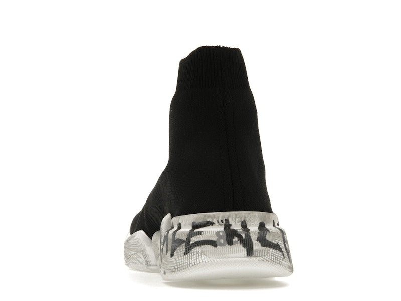 Balenciaga Speed 2.0 Graffiti Recycled Knit Black White