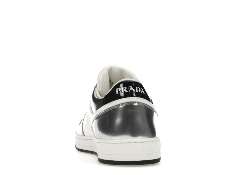 Prada Downtown Low Top Sneakers Leather White Silver
