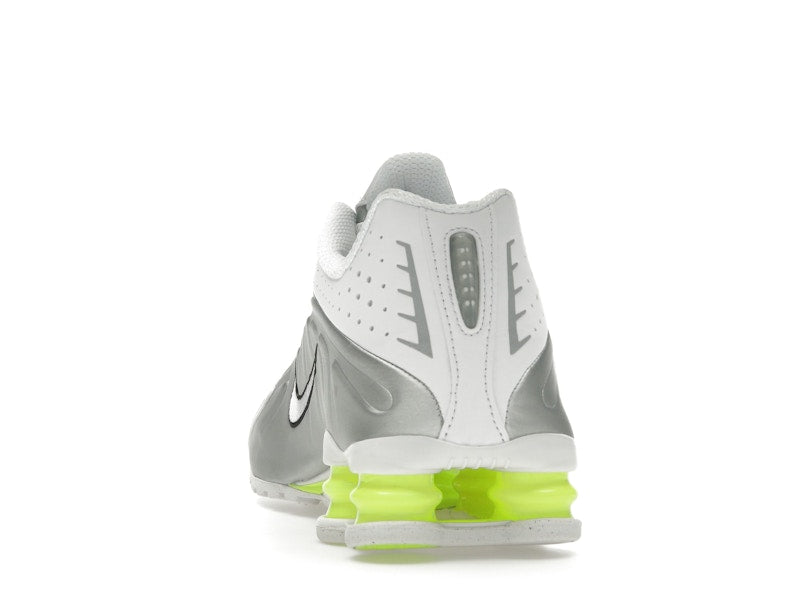 Nike Shox R4 White Metallic Silver Volt (Women's)