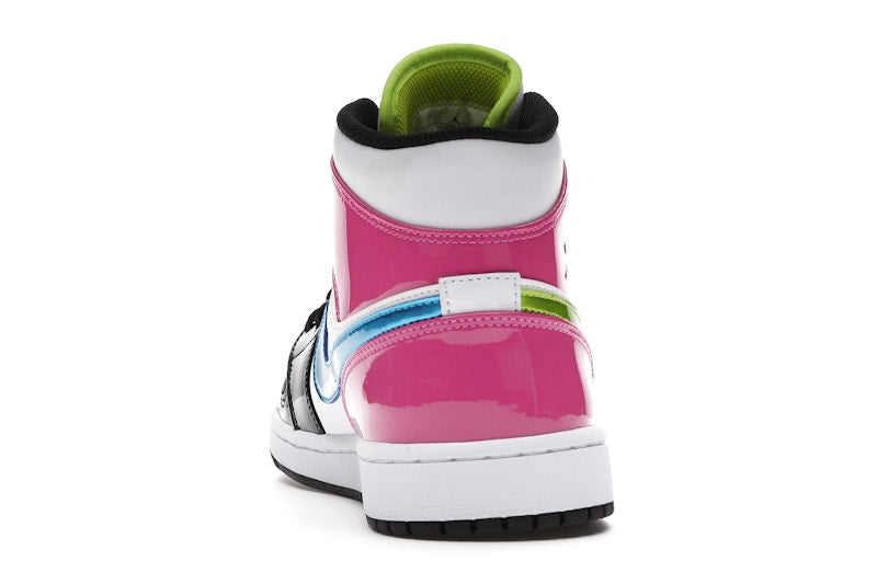 Jordan 1 Mid White Black Cyber Pink