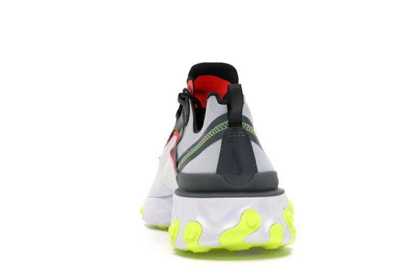 Nike React Element 55 Pure Platinum Bright Crimson Volt
