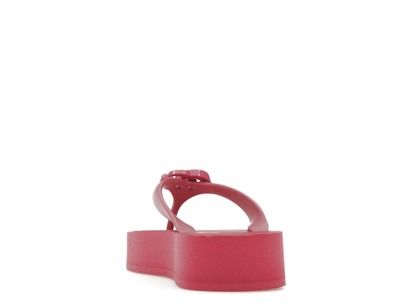 Gucci Chevron Thong Sandal Pink Rubber