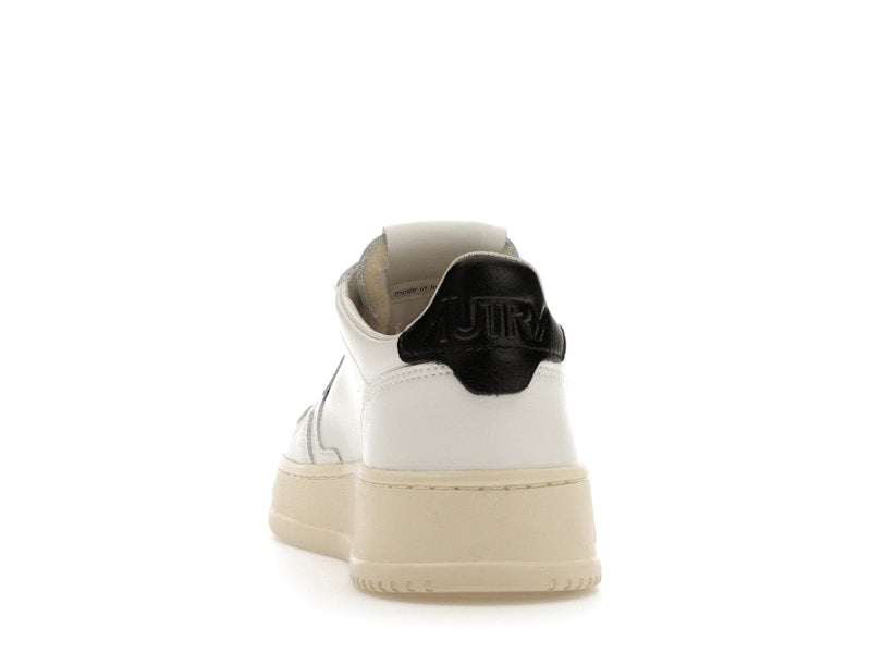 Autry Medalist Leather Low White Black Tab (Women's)