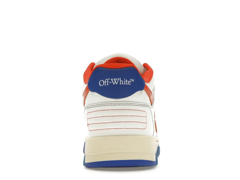 OFF-WHITE Out Of Office OOO Low Tops White Orange Blue Contrast Stitching