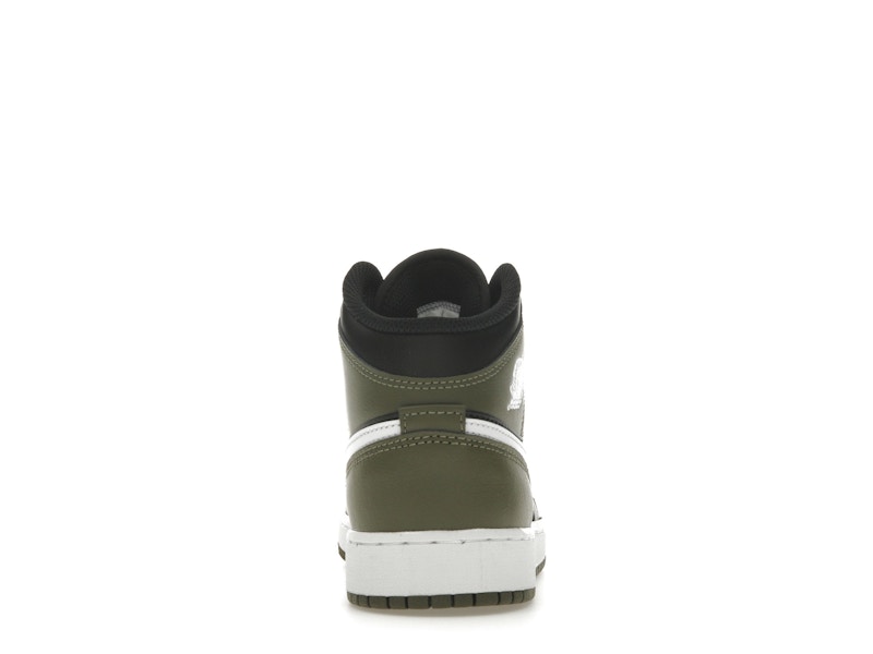 Jordan 1 Mid Black White Olive (GS)