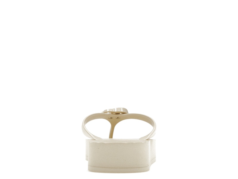 Gucci Chevron Thong Sandal White Rubber