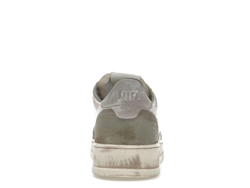 Autry Medalist Low Super Vintage White Silver Lizard