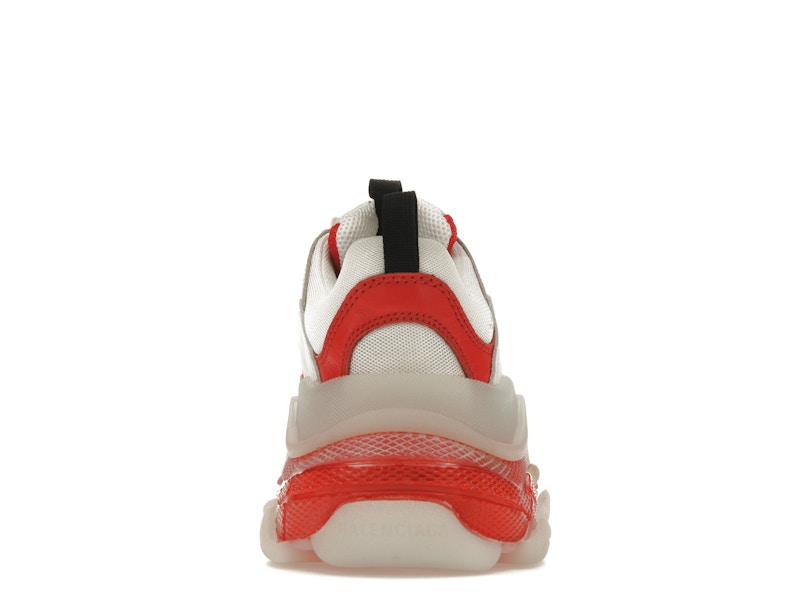 Balenciaga Triple S Clear Sole White Red