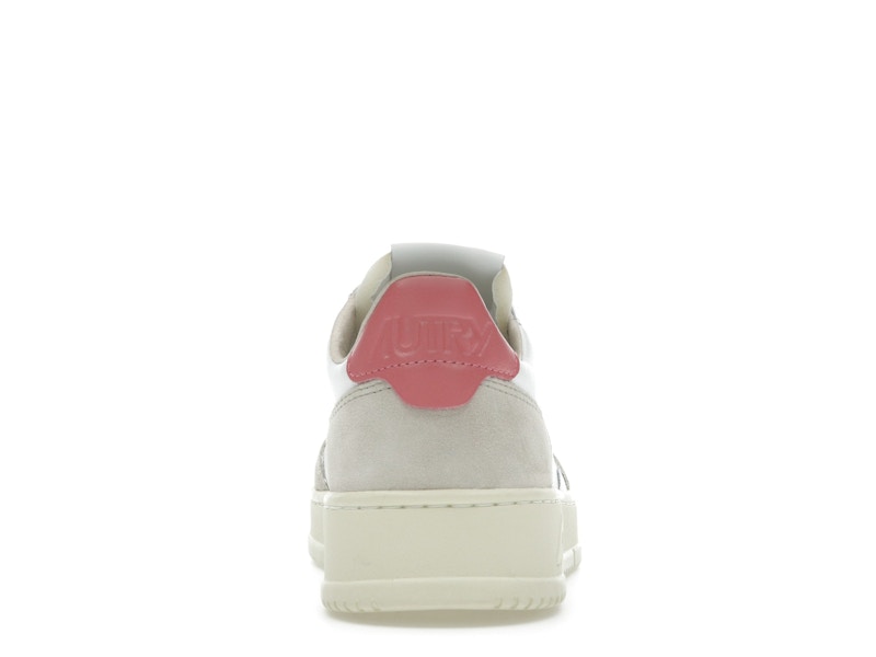 Autry Medalist Leather Low White Tearose Beige (Women's)