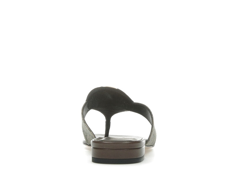 Gucci Blondie Thong Canvas Sandals Ebony (Women's)