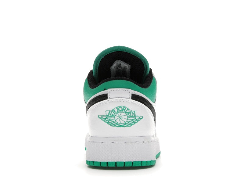 Jordan 1 Low White Lucky Green Tumbled Leather (GS)