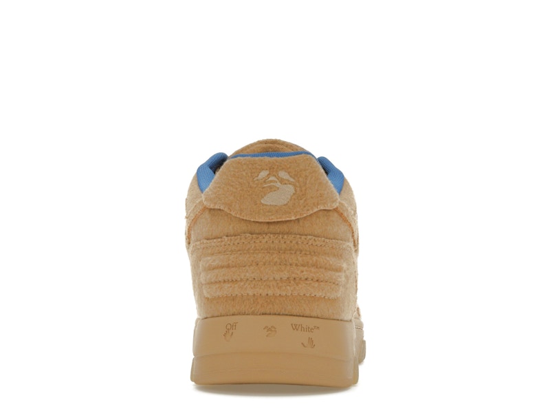 OFF-WHITE Out Of Office OOO Low Tops Camel Blue Wool