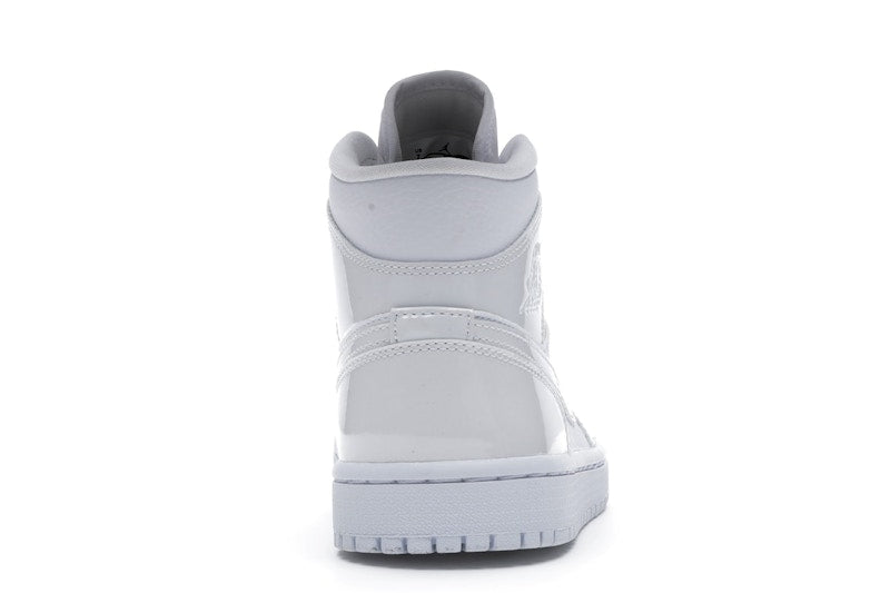 Jordan 1 Mid Triple White Patent Swoosh (Women's)