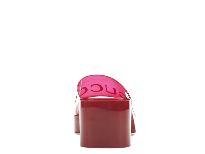 Gucci 60mm Slide Sandal Hibiscus Red Rubber