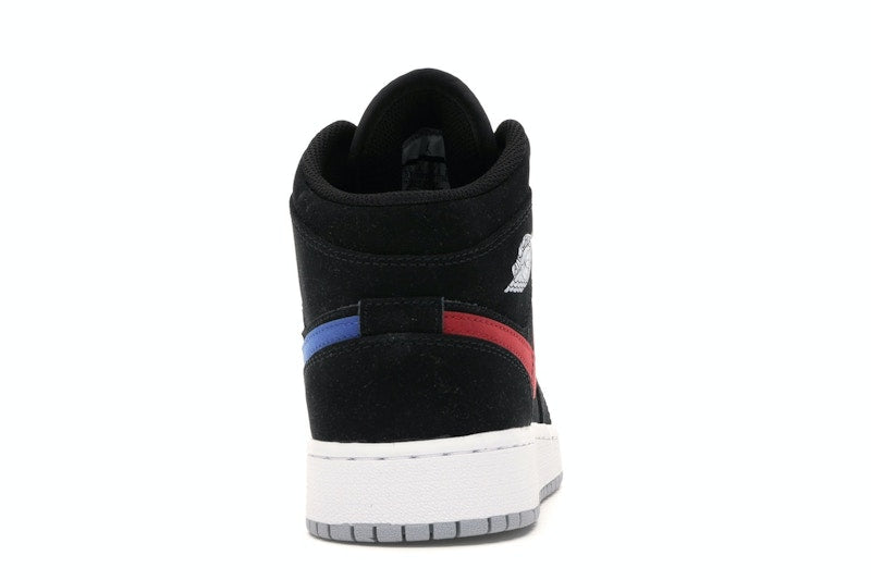 Jordan 1 Mid Multi-Color Swoosh Black (GS)