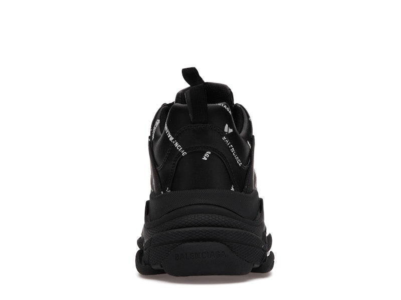 Balenciaga Triple S Allover Logo Black
