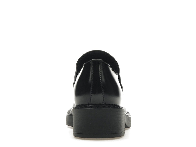 Prada Chocolate 50mm Loafer Black Brushed Leather