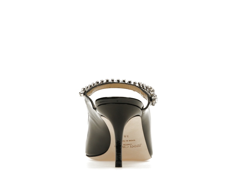 Jimmy Choo Bing 65mm Heeled Mule Black Patent Leather