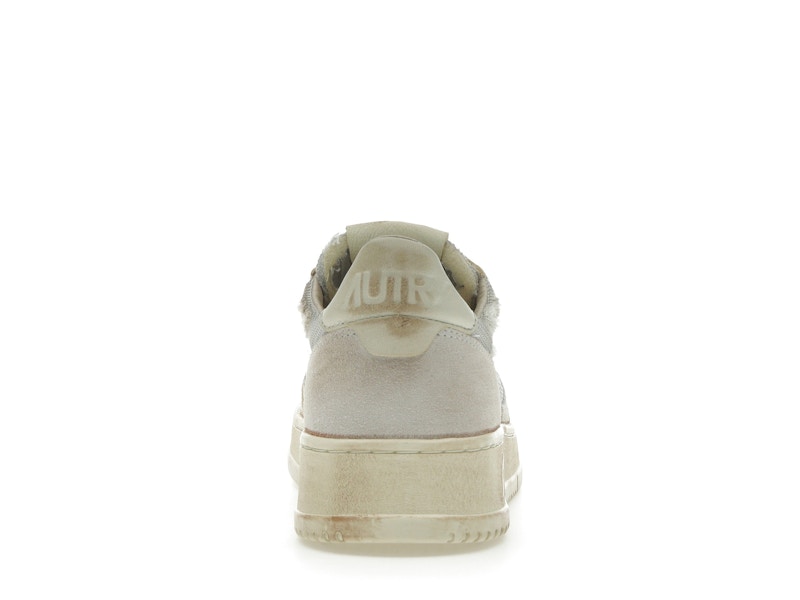 Autry Medalist Leather Low Grey White Super Vintage