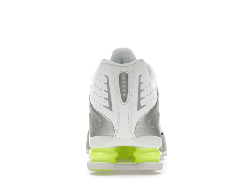 Nike Shox R4 White Metallic Silver Volt (Women's)