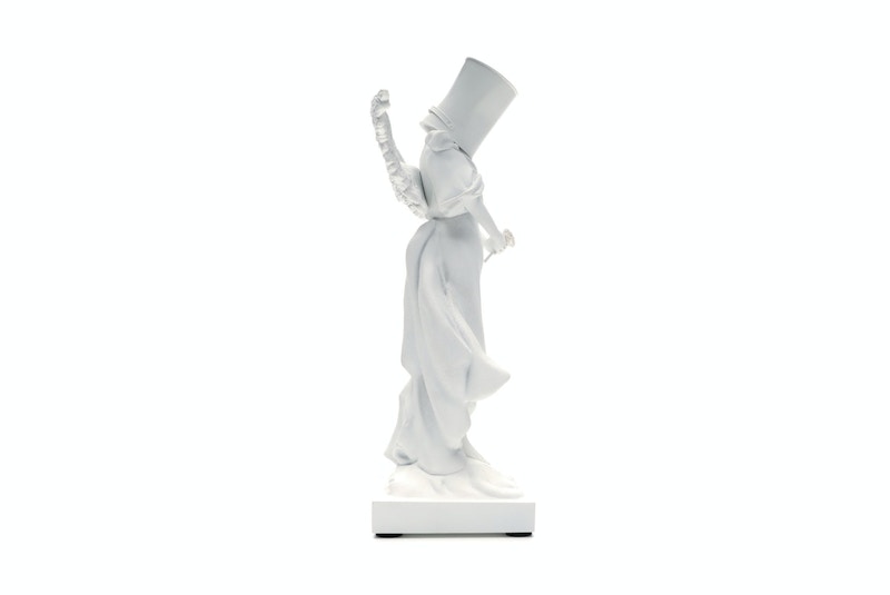 Banksy Bucket On Head Figure White