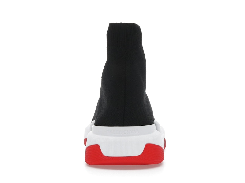 Balenciaga Speed 2.0 Recycled Knit Black White Red Sole