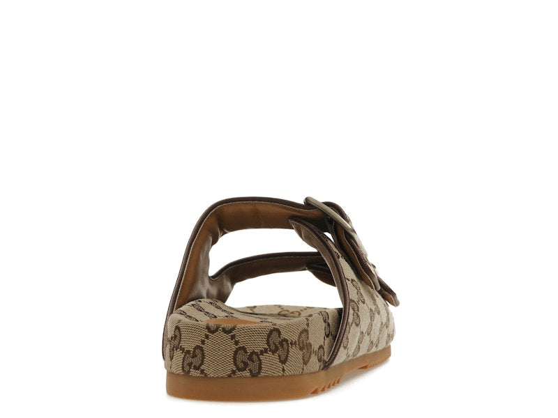 Gucci Strap Slide Sandal Beige Canvas