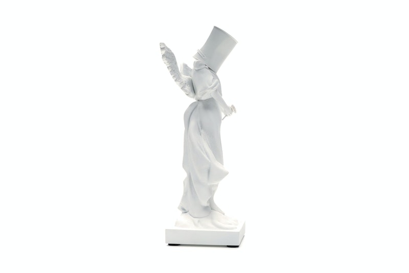 Banksy Bucket On Head Figure White