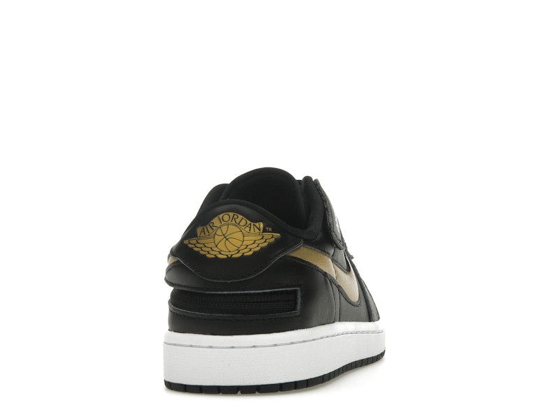 Jordan 1 Low FlyEase Black White Metallic Gold