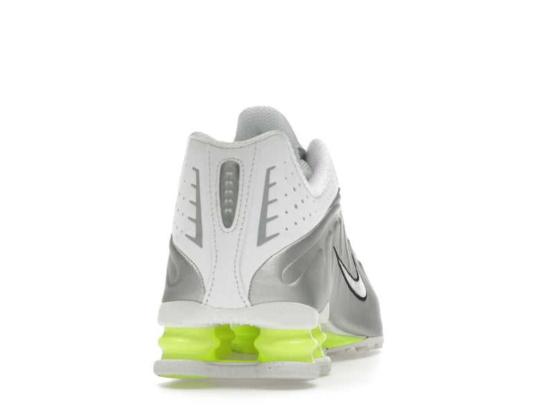 Nike Shox R4 White Metallic Silver Volt (Women's)