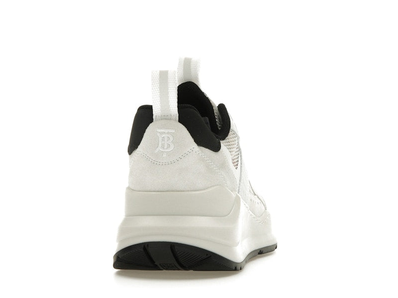 Burberry Logo Print Leather, Suede and Check Mesh Sneakers Archive Beige White (Women's)