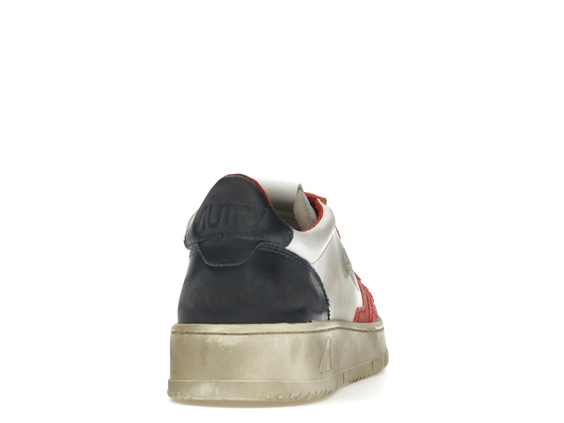 Autry Medalist Leather Low Super Vintage White Blue Red