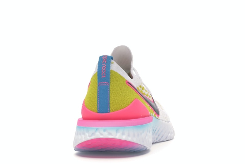 Nike Epic React Flyknit 1 White Pink Blast Citron