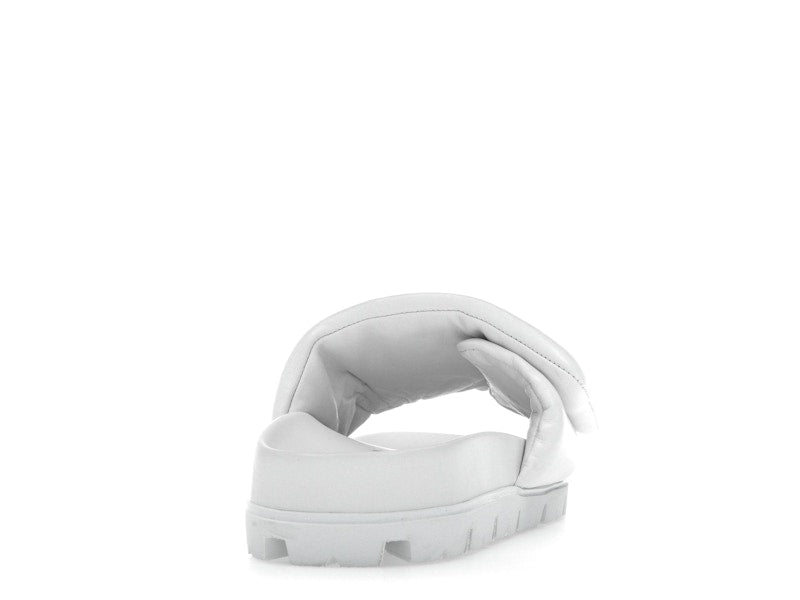 Prada Soft Padded 20mm Slide Sandal White Nappa Leather