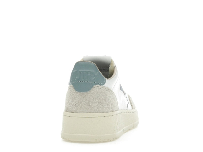 Autry Medalist Leather Low White Silver Blue Beige (Women's)