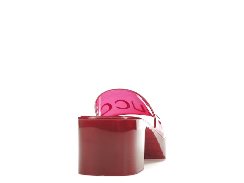 Gucci 60mm Slide Sandal Hibiscus Red Rubber