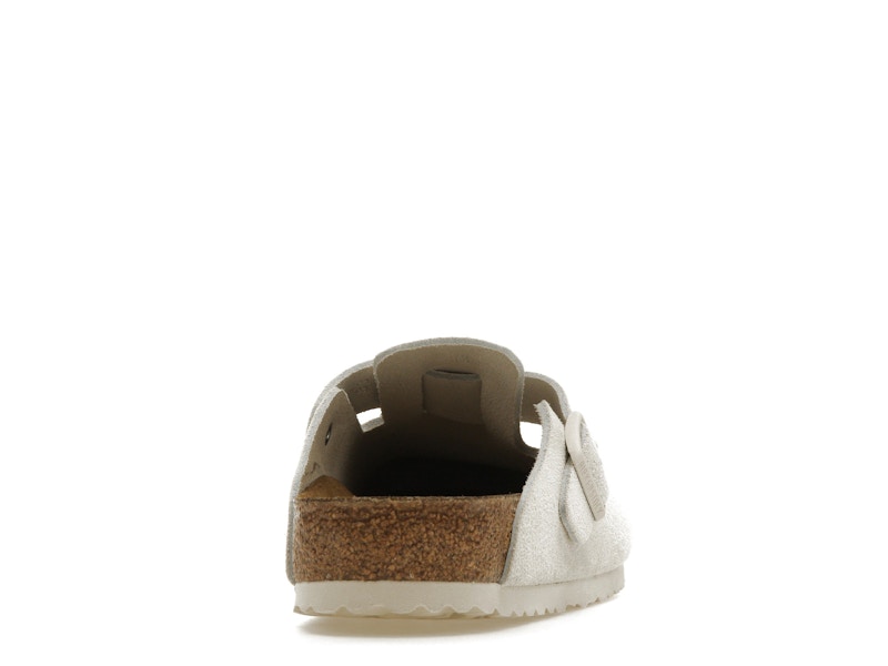 Birkenstock Boston Antique White Suede