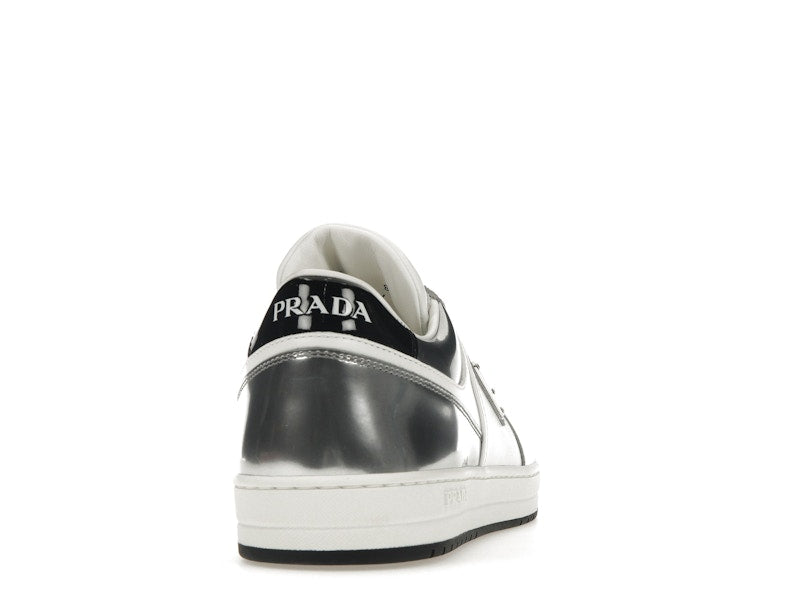 Prada Downtown Low Top Sneakers Leather White Silver