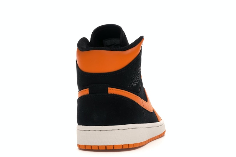 Jordan 1 Mid Black Orange Peel