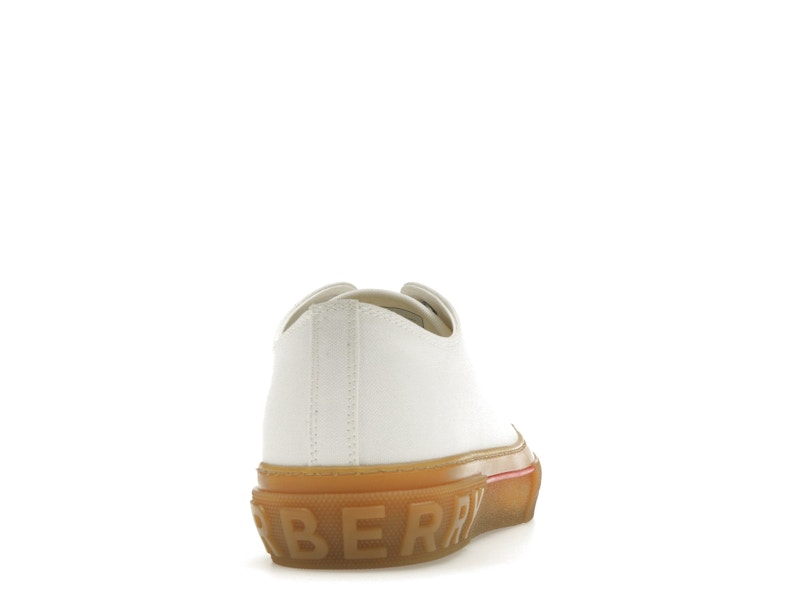 Burberry Logo Detail Cotton Trainer White