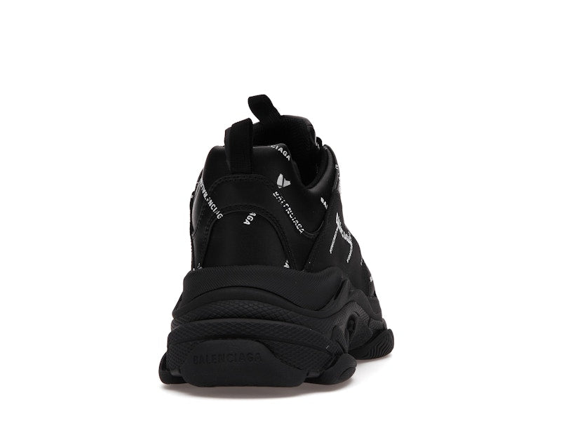 Balenciaga Triple S Allover Logo Black