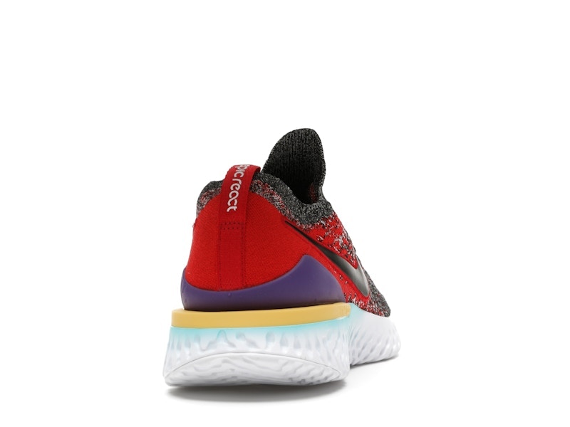 Nike Epic React Flyknit 2 Black Hyper Jade University Red