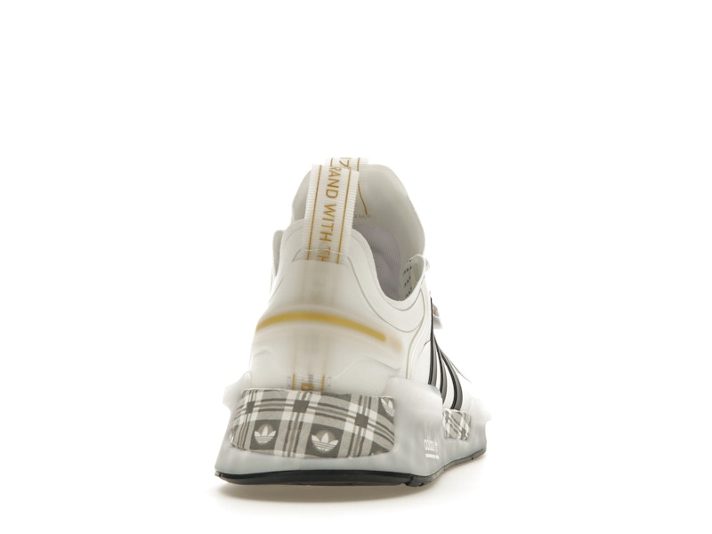adidas NMD R1 V3 White Black Gold Tartan Trefoil
