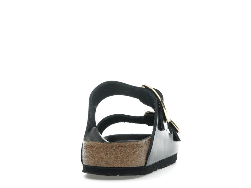 Birkenstock Arizona Big Buckle Natural Leather Patent Black Gold (Women's)