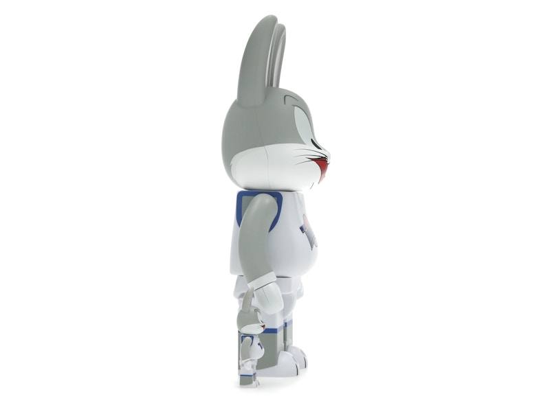 Bearbrick x Space Jam Rabbrick Bugs Bunny 100% & 400% Set Grey