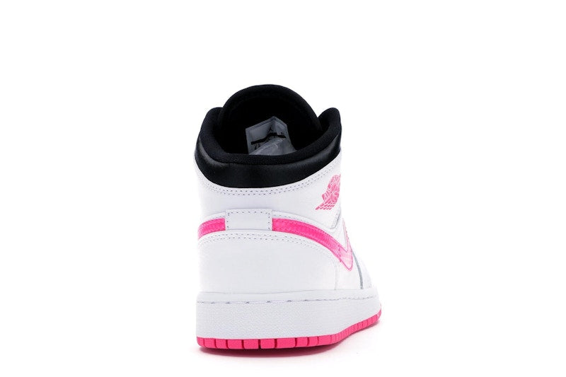 Jordan 1 Mid White Black Hyper Pink (GS)