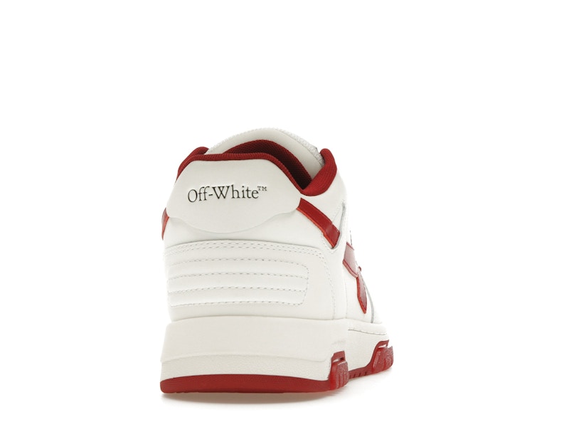 OFF-WHITE Out Of Office OOO Low Tops White Burgundy
