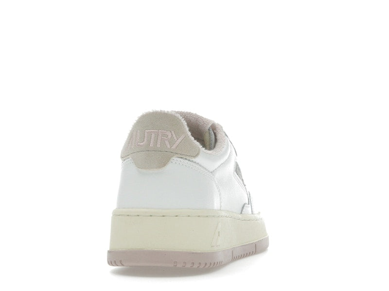 Autry Medalist Leather Low White Powder Pink (Women's)